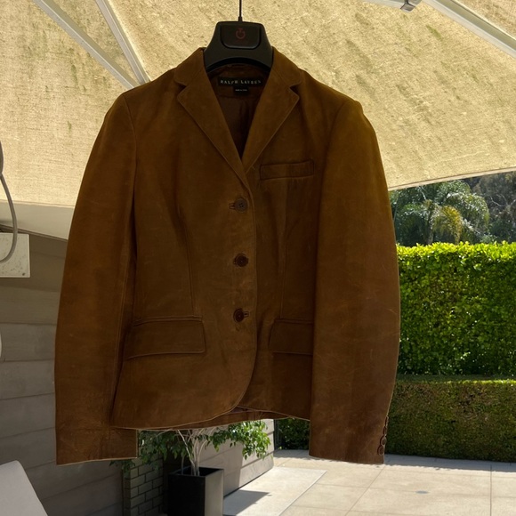 Vintage Ralph Lauren Collection Black Label Leather Jacket Blazer size 4 - Picture 8 of 14